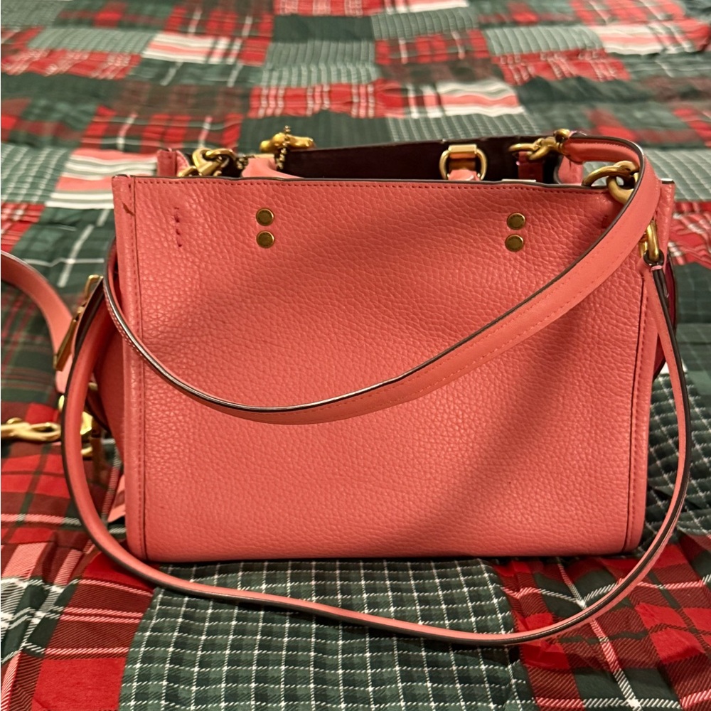 Coach Rogue Coral Leather Satchel